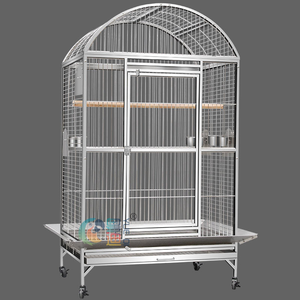 Ekstra büyük kuş kafesi katı desen tasarımı ile düğme kapatma paslanmaz çelik ve demir Metal Villa papağan yetiştiriciliği için - Product Image 1