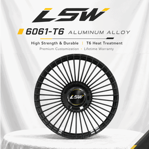 ล้อแม็กซ์อลูมิเนียมฟอร์จ LS8011 ขนาด 15-26 นิ้ว สีดำเงา ดีไซน์หลายก้านแบบเต็มหน้า สำหรับรถยนต์นั่งส่วนบุคคล - Product Image 4