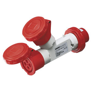 Boîte de distribution d'alimentation Genius, 2 prises 16A 380V IP67, extérieur, plastique rouge - Product Image 1