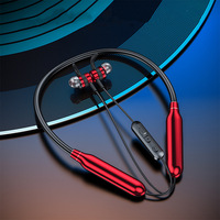 Mgitec Earphone Nirkabel Neckband Terlaris untuk 5.3 dengan Bahan Karet dan Tahan Air