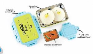 Lonchera FIESTA, Lonchera Portátil de Plástico para Alimentos Deliciosos, Rectangular, de Una Sola Capa, Libre de BPA, con Tapa Hermética, Tamaño M, para Alimentos Deliciosos - Product Image 2