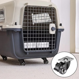 Pet hava taşıma kutusu sert yüzey araba seyahat evcil hayvan taşıyıcı kutu tekerlekler ile küçük köpekler ve kediler için uygun - Product Image 3