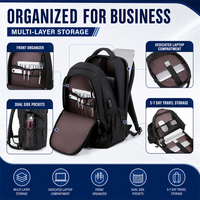 Sac à dos professionnel OEM avec port de chargement USB, résistant à l'eau, rangement multicouche pour ordinateur portable, idéal pour le bureau, les trajets quotidiens, les voyages et le travail