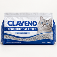 Sac d'emballage imprimé sur mesure, pochette à fond plat robuste pour litière pour chat à la bentonite, sans parfum, marque privée, vente en gros