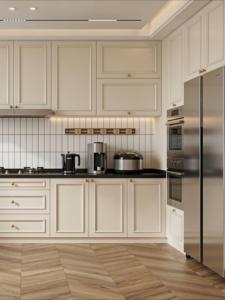 ชุดครัวสำเร็จรูป<span class=keywords><strong>แบบ</strong></span>โมดูลาร์<span class=keywords><strong>พร้อม</strong></span>ประกอบ ตู้เก็บของทันสมัยพร้อมบานประตูไม้จริงเคลือบเงา 2/<span class=keywords><strong>4</strong></span> ลิ้นชัก - Product Image 4