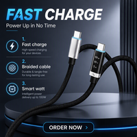 Nouveau câble USB-C vers USB-C 240W 6A 1,5M avec affichage numérique pour smartphone, ordinateur portable et tablette, charge rapide 2026