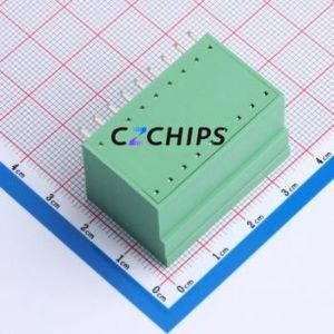 ZX-DGRH-3.81-9P Plug-in Terminal Block Bent Lead Through Hole,P=3.81mm Board-to-Board / Socket - Closed 2x9P 3.81mm Green - Product Image 2