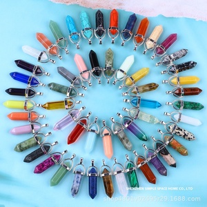 Vendita all'Ingrosso Gioielli Vintage di Alta Qualità in Lotti Pietre Semipreziose Naturali Quarzo Rosa Ciondolo per Collana Esagonale a Punta di Cristallo Terapeutico - Product Image 2