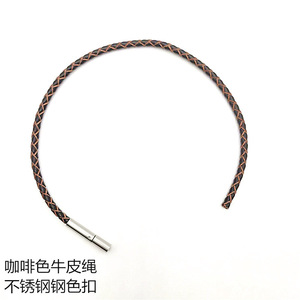 Pulsera Trenzada de Cuero Rojo con Hebilla de Acero Inoxidable de 3mm, Regalo de Joyería - Product Image 4