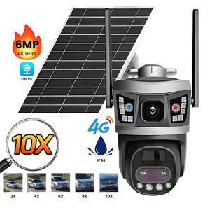 V380 Pro 6MP 4G kamera keamanan CCTV, kamera keamanan 3K tiga lensa IP PTZ dengan penglihatan malam sirene dan mikrofon bawaan - Product Image 1