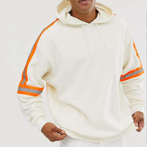 de <span class=keywords><strong>hombre</strong></span> de gran tamaño con capucha sudaderas con neón y cinta reflectante de sudaderas con capucha de lana - Product Image 1