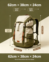 Sac à dos de camping vintage 50L en gros, étanche, pour randonnée et voyage, avec fixation externe pour sac de couchage et couverture, ajustement réglable