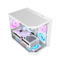 Boîtier de jeu PC AntarcChill en polycarbonate blanc, design élégant, format Mid-Tower avec alliage d'aluminium, produit en stock ODM/OEM