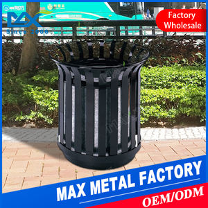 Vente en gros d'usine de mobilier urbain poubelle avec <span class=keywords><strong>cendrier</strong></span> jardin parc <span class=keywords><strong>extérieur</strong></span> en acier inoxydable <span class=keywords><strong>extérieur</strong></span> noir rond durable - Product Image 3