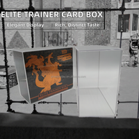 Boîte de protection pour cartes de jeu Elite Trainer, en acrylique transparent, écologique, pré-assemblée, de haute qualité, pour affichage moderne des cartes