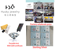Perhiasan Grosir Perak Sterling S925 Potongan Bulat Bersertifikat GRA 0.3&0.5&1&2&3Ct VVs1 Anting Stud Moissanite untuk Wanita Pria
