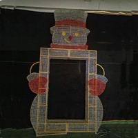 Kardan adam şekilli LED noel kar ışık Interrative fotoğraf Op 3D kardan adam konumlar heykel Motif ışık