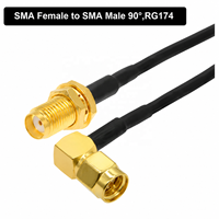Câble d'extension SMA vers RP-SMA mâle coudé à angle droit RG174, câble coaxial RF Pigtail, adaptateur d'antenne pour routeur WIFI
