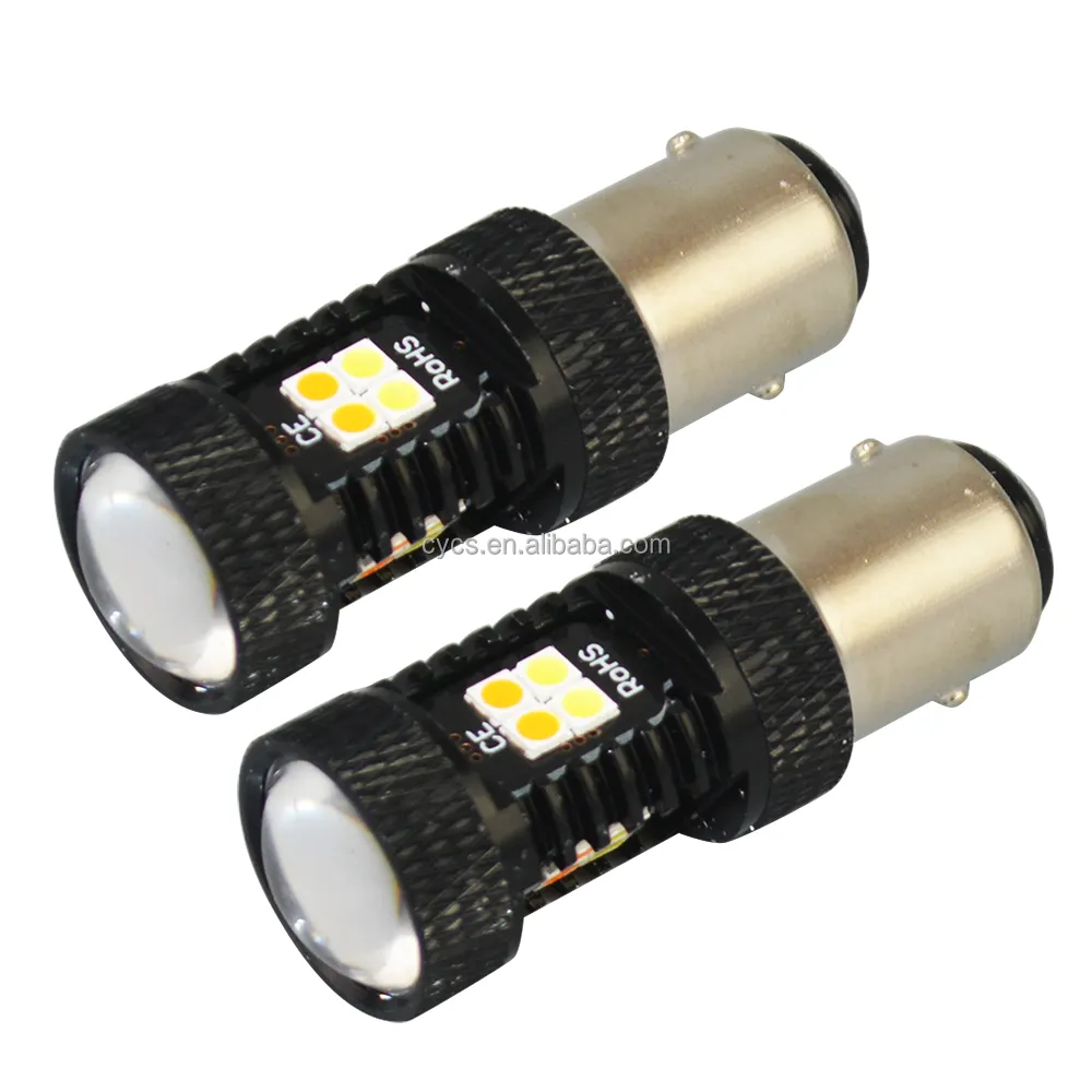 Lampes ampoule tuning lumière brouillard conduite lampe 1157 16SMD 3030 double couleur LED feux diurnes clignotant lumière bay15d 16LED