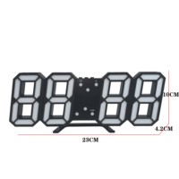 Réveil LED 3D moderne 9,05 pouces avec veilleuse de bureau/murale, télécommande, fonction snooze, luminosité automatique/Personnalisable, pour salon, en plastique
