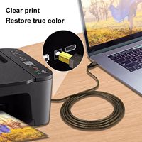 Kabel Printer USB Tipe a ke tipe B, kecepatan tinggi kabel Printer USB 2.0 kabel pemindai ke komputer Laptop untuk HP Canon Dell Epson