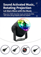 Projecteur LED RGB Rotatif pour Scène, Lumière Disco, Boule DJ, Stroboscope, Contrôle Sonore, Effet Magique, Cadeau de Noël, Lampe Laser pour Fête, Club, Spectacle
