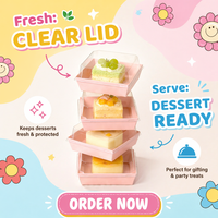 Boîte d'Emballage Charcuterie en Gros avec Fenêtre Tiramisu Donut Dessert Mousse Gâteau Boîtes Roses avec Couvercle Transparent Boîte de Livraison de Gâteaux
