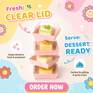 Caja de Embalaje para Charcutería al por Mayor con Ventana, Caja Rosa para Tiramisú, <span class=keywords><strong>Donuts</strong></span>, Postres, Mousse y Pasteles con Tapa Transparente, Caja para Entrega de Pasteles - Product Image 4