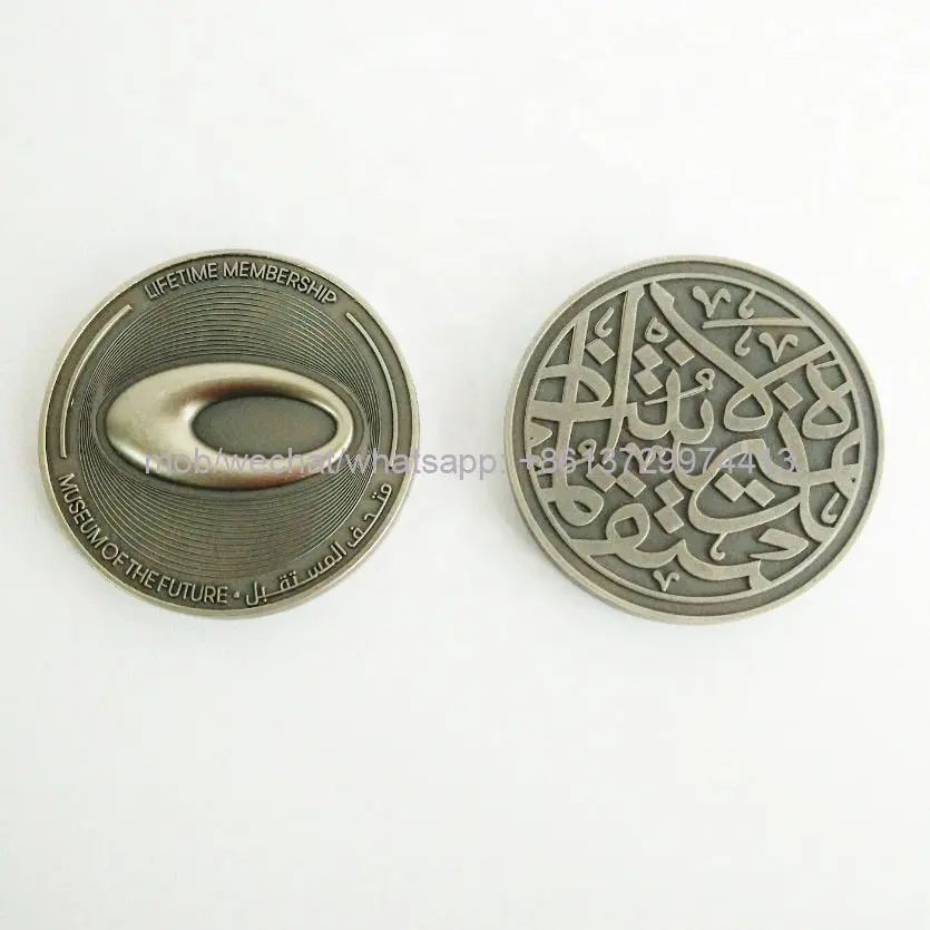 Médaille vintage en argent, pièce de monnaie, souvenir en métal à la mode,