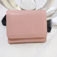 Dompet Kartu Mini Kulit Ringan Mewah Desainer Baru untuk Wanita, Dompet Lipat Dua