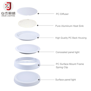 <span class=keywords><strong>Plafonnier</strong></span> à DEL ultra-mince et lumineux rond tricolore pour balcon, couloir, porche, <span class=keywords><strong>sans</strong></span> trou d'ouverture - Product Image 3