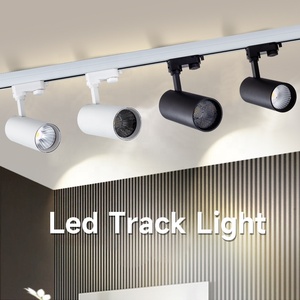 Projecteurs <span class=keywords><strong>LED</strong></span> sur <span class=keywords><strong>rail</strong></span> 45W COB, éclairage commercial moderne noir et <span class=keywords><strong>blanc</strong></span>, 2 fils, 3 fils, 4 fils - Product Image 2