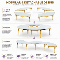 Table Ronde Moderne en Acier Inoxydable avec Plateau en Verre Trempé pour Hôtels et Mariages – Vente Directe Usine