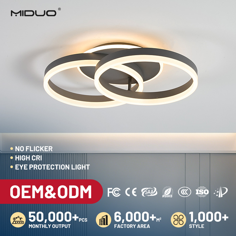 Modern White Black 36W Acrylic Aluminum Small LED Ceiling Lamp No Flicker Remote Control Smart Ceiling Light For Bedroom Hallway