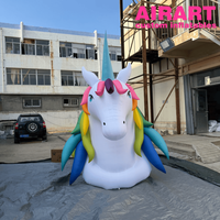 Mascotte licorne gonflable avec logo personnalisé, grande licorne gonflable d'extérieur pour la publicité, les événements, les défilés et la décoration