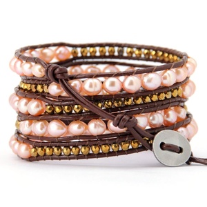 <span class=keywords><strong>Bracelet</strong></span> <span class=keywords><strong>moderne</strong></span> de luxe vintage en perles d'eau douce roses pour <span class=keywords><strong>femme</strong></span>, accessoire de mode charmant - Product Image 2