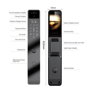 Cerradura Digital Inteligente con Teclado, Cerradura <span class=keywords><strong>de</strong></span> Embutir Israelí, Cerradura <span class=keywords><strong>de</strong></span> Puerta Inteligente 3D con Reconocimiento Facial, Videoportero, Cerradura Electrónica <span class=keywords><strong>de</strong></span> <span class=keywords><strong>Seguridad</strong></span> con Cámara - Product Image 5