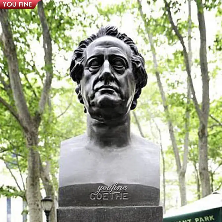 Açık bahçe yaşam boyutu dekoratif bronz Goethe <span class=keywords><strong>büstü</strong></span> heykeli