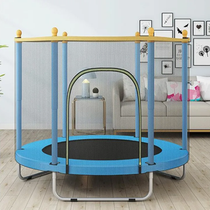 Trampolín Redondo de <span class=keywords><strong>1.4</strong></span> <span class=keywords><strong>M</strong></span> para Niños, con Marco de Acero y Red de Seguridad, para Interiores, Marca Junlin - Product Image 2