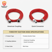 Tuyau d'aspiration forestier avec raccord de style britannique, tuyau d'incendie rouge, qualité export, fourniture directe usine, protection incendie, étanchéité fiable