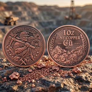 Monedas Personalizadas con Relieve 3D de Alta Definición, Bañadas en Cobre Antiguo, Coleccionables para Mineros, Moneda de Cobre Puro 99.9% de <span class=keywords><strong>1</strong></span> Onza para Regalo o Souvenir - Product Image 5