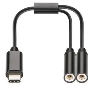 Conector de áudio y 3.5mm, adaptador de fone de ouvido tipo c com divisor de y + 3 pólo, placa de som estéreo externa para mac e book