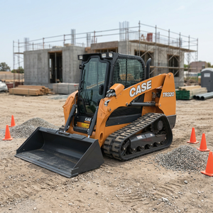 CASE TR320 Compact Track Loader Skid Steer Construction Equipment Orange With <b>Black</b> Bucket And Tracks - Product Image 1