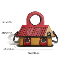 Sac à main de luxe créatif en forme de maison pour femme, sac 3D original en forme de cabane, sac à bandoulière unique avec poignée supérieure, petit sac à bandoulière
