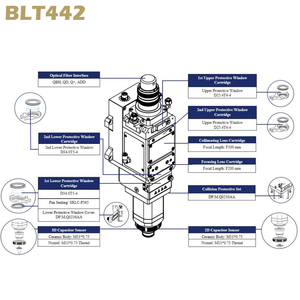 Tête de découpe laser à mise au point automatique HXLASER BLT442 pour découpeuse Bochu 15k 2D, tête de découpe laser Boci BLT442, tête de découpe haute puissance 15KW - Product Image 2