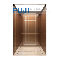 Ascenseur domestique compact Nantongfuji, ascenseur résidentiel pour passagers, entraînement sans engrenage AC, acier inoxydable