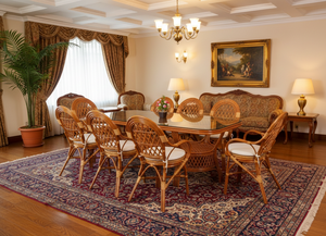 Juego de Comedor JAVA de Ratán/Mimbre, 8 Piezas, Elegante Juego de Mesa y Sillas para Hoteles, Apartamentos, Hogares Modernos, Calidad Premium y Confort - Product Image 2