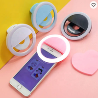 Lampu cincin Led swafoto dapat diisi ulang, untuk ponsel Laptop Ipaid, alat kamera Selfie lampu cincin Selfi