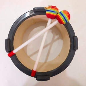 Wholesale 20CM Wooden Colorful Cartoon Children's Hand <b>Drums</b> Korean Floor <b>Drum</b> Set Music Orff Percussion Instruments for Kids - Product Image 5