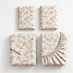 Wholesale Tulip Floral <strong>Sheet</strong> Set Queen Size 4 Piece Spring Printed Microfiber Hotel <strong>Fitted</strong> Bed <strong>Sheets</strong> <strong>Deep</strong> Pocket Bedding Set - Product Image 1